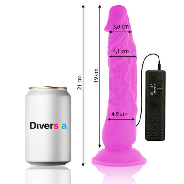 DIVERSIA - FLEXIBLER VIBRIERENDER DILDO LILA 21 CM -O- 4.9 CM – Bild 2