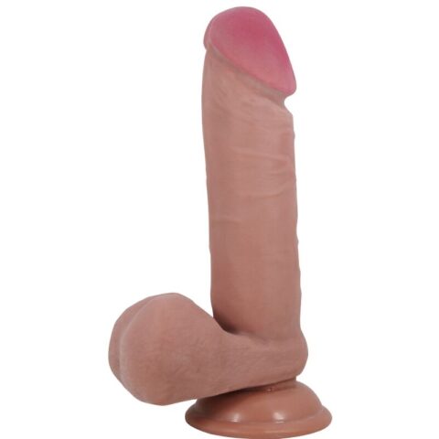 PRETTY LOVE - REALISTISCHER DILDO DER SLIDING SKIN-SERIE MIT SLIDING SKIN-SAUGNAPF BRAUN 20