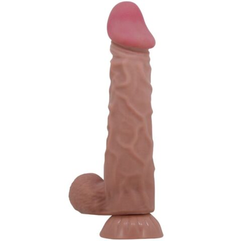 PRETTY LOVE - REALISTISCHER DILDO DER SLIDING SKIN-SERIE MIT SLIDING SKIN-SAUGNAPF BRAUN 24 CM