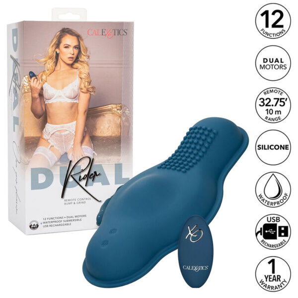 CALEXOTICS - RIDER MASSAGER DOPPELMOTOR FERNBEDIENUNG BLAU – Bild 2