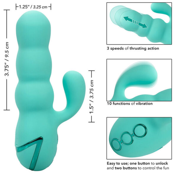 CALEXOTICS - DEL MAR DIVA VIBRATOR RABBIR AQUA GRÜN VON CALIFORNIA DREAMING – Bild 9