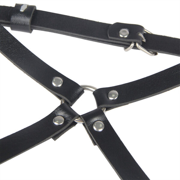 SUBBLIME - LEDER TAILLE UND BEIN HARNESS SCHWARZ EINE GRÖSSE – Bild 5