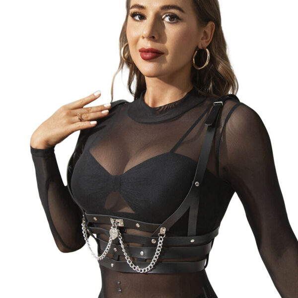 SUBBLIME - KORSETT HARNESS MIT KETTE DETAIL EINE GRÖSSE – Bild 2