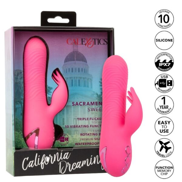 CALEXOTICS - SACRAMENTO SWEETIE VIBRATOR RABBIT PINK VON CALIFORNIA DREAMING – Bild 9