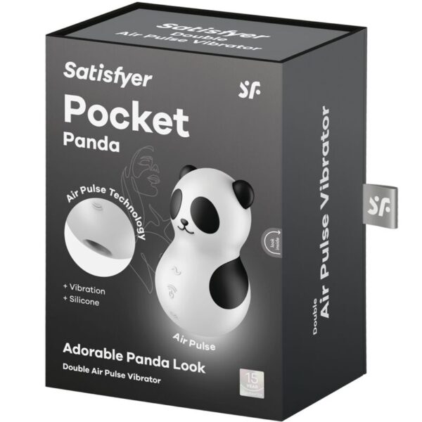 SATISFYER - POCKET PANDA STIMULATOR & VIBRATOR SCHWARZ WEISS – Bild 7