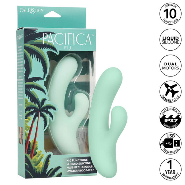 CALEXOTICS - PACIFICA FIJI VIBRATOR & ESTIMULATOR G-PUNKT 10 VIBRATIONEN AQUA – Bild 2