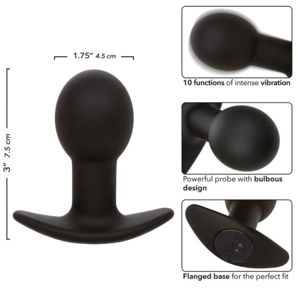 CALEXOTICS - ROCK BOTTOM ANAL PLUG 10 VIBRATIONEN SILIKON SCHWARZ – Bild 8