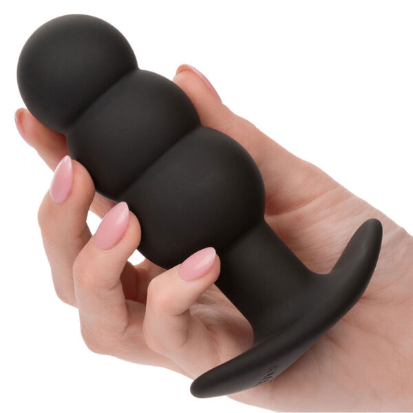 CALEXOTICS - ROCK BOTTOM ANAL PLUG MIT PERLEN 10 VIBRATIONEN SILIKON SCHWARZ – Bild 6