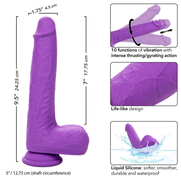 CALEXOTICS - STUDS WIEDERAUFLADBARER UND ROTIERENDER VIBRATOR 10 VIBRATIONEN LILA – Bild 8