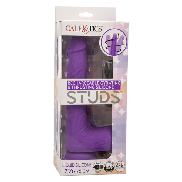 CALEXOTICS - STUDS WIEDERAUFLADBARER UND ROTIERENDER VIBRATOR 10 VIBRATIONEN LILA – Bild 10