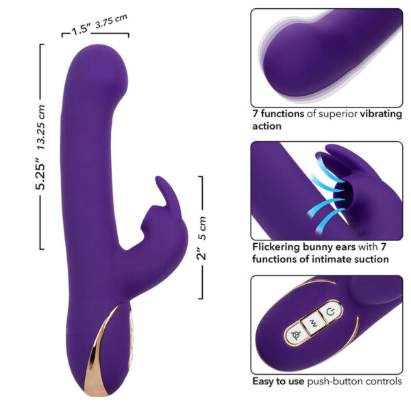 CALEXOTICS - JACK RABBIT VIBRATOR & STIMULATOR 7 VIBRATIONEN UND SAUGMODUS BLAU – Bild 8