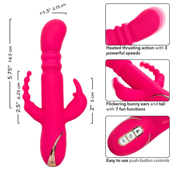 CALEXOTICS - JACK FANTASY DREIFACH BEHEIZTER VIBRATOR RABBIT ROSA – Bild 7