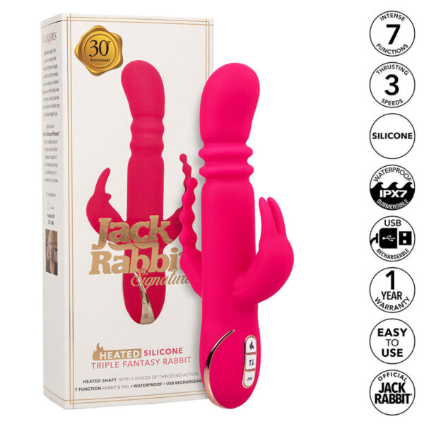 CALEXOTICS - JACK FANTASY DREIFACH BEHEIZTER VIBRATOR RABBIT ROSA