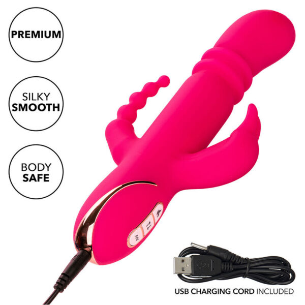 CALEXOTICS - JACK FANTASY DREIFACH BEHEIZTER VIBRATOR RABBIT ROSA – Bild 8