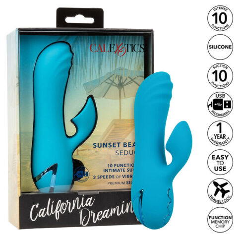 CALEXOTICS - SUNSET BEACH SEDUCER VIBRATOR & STIMULATOR 10 FUNKTIONEN BLAU