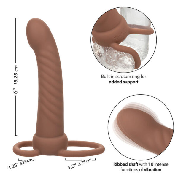 CALEXOTICS - MAXX RIBBED DUAL PENETRATOR 10 VIBRATIONEN BRAUN – Bild 8