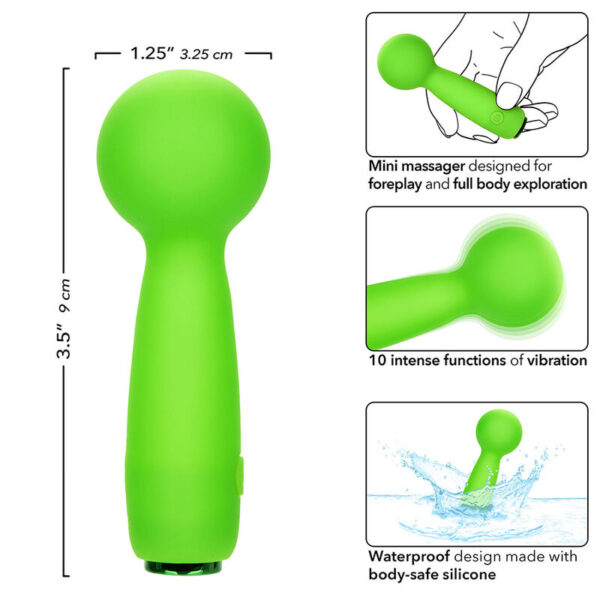 CALEXOTICS - NEON VIBES THE BUBBLY VIBE MINI-MASSAGER 10 VIBRATIONEN GRÜN – Bild 7