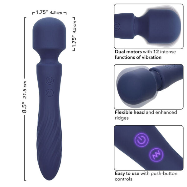 CALEXOTICS - CHARISMA MYSTIQUE MASSAGER DOPPELMOTOR 12 FUNKTIONEN 20,5 CM X 4,5 CM LILA – Bild 8