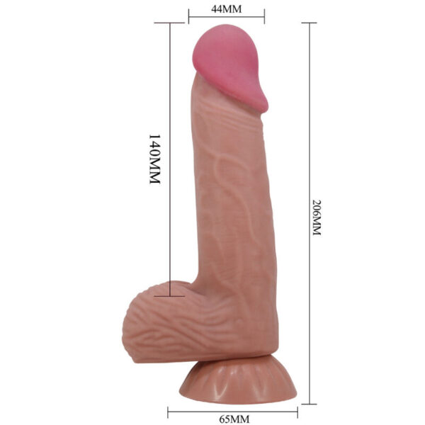 PRETTY LOVE - SLIDING SKIN SERIES REALISTISCHER DILDO MIT SCHIEBENDEM BRAUNEN HAUTSAUGNAPF 20,6 CM – Bild 6