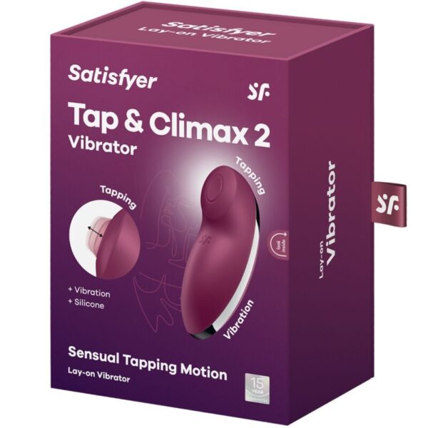 SATISFYER - TAP & CLIMAX 2 VIBRATOR & STIMULATOR ROT – Bild 7