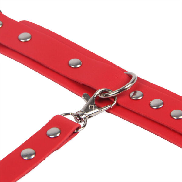 SUBBLIME - 953706 HANDSCHELLEN MIT BONDAGE-GÜRTEL ROT EINE GRÖSSE – Bild 6