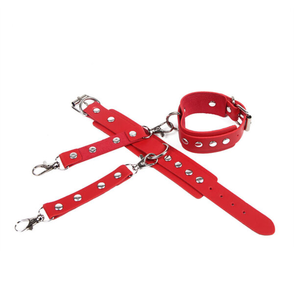 SUBBLIME - 953706 HANDSCHELLEN MIT BONDAGE-GÜRTEL ROT EINE GRÖSSE – Bild 5