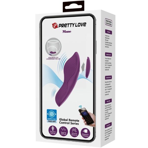 PRETTY LOVE - MANE LAY ON CLITORIS MASSAGER 10 VIBRATIONEN FERNBEDIENUNG LILA – Bild 6