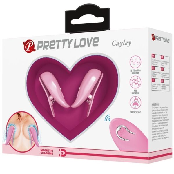 PRETTY LOVE - CAILEY NIPPELKLEMMEN 10 VIBRATIONEN FERNBEDIENUNG ROSA – Bild 8