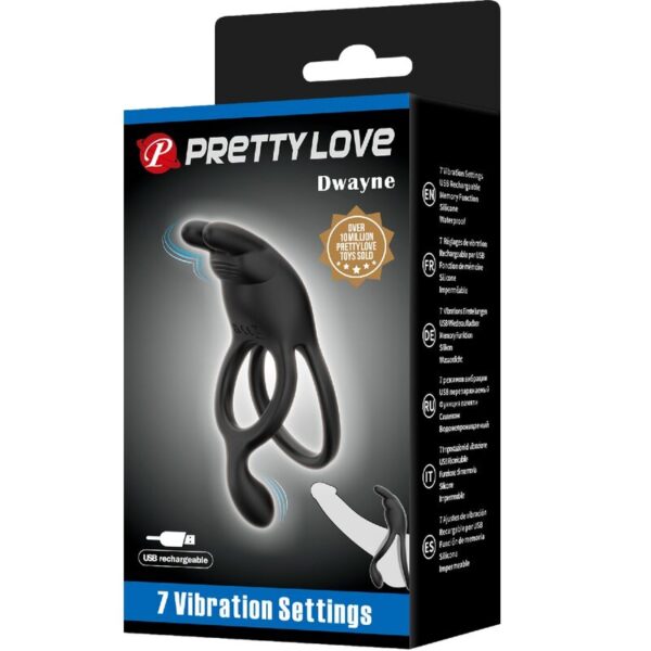 PRETTY LOVE - SETH DOPPEL-VIBRATIONSRING RABBIT 7 VIBRATIONEN SCHWARZ – Bild 9